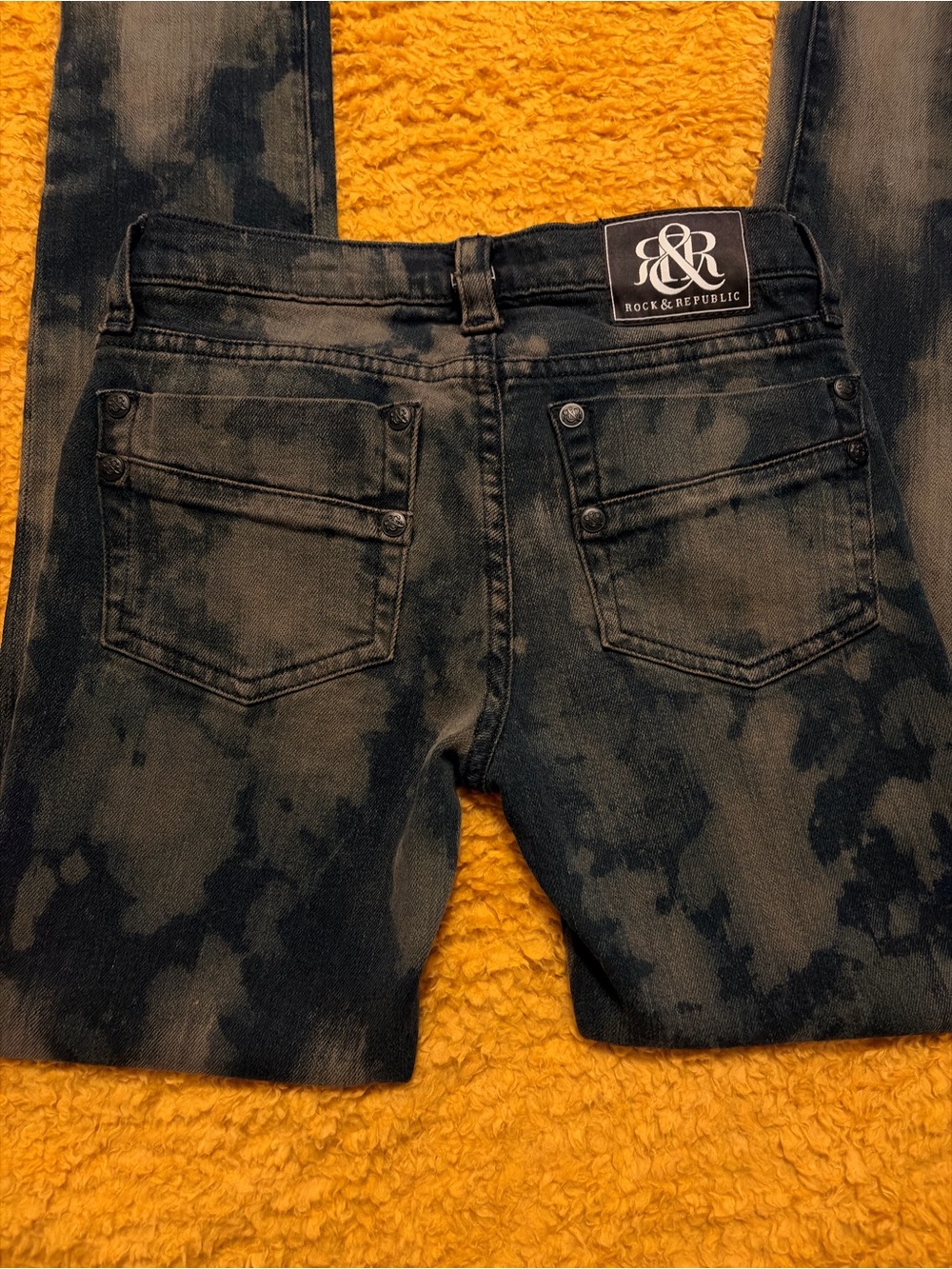 Rock & Republic Women's Black Tie-Dye Skinny Jeans